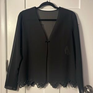 Vintage. J.R.Nights by Caliendo. Size 8. Open front sheer, polyester cardigan.